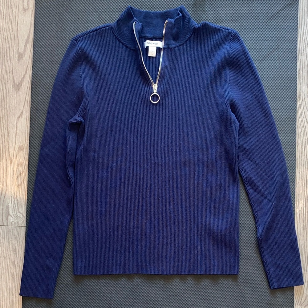 Nine West Deep Blue Turtleneck Sweater